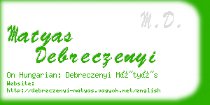 matyas debreczenyi business card